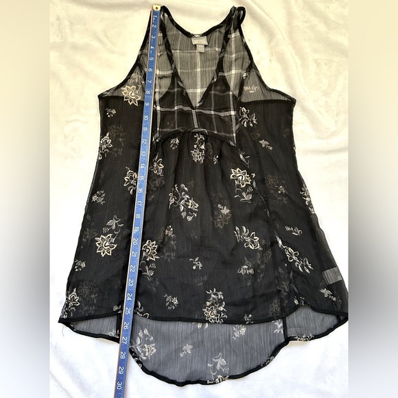 Converse Sheer Floral & Plaid tank - Picture 3 of 6